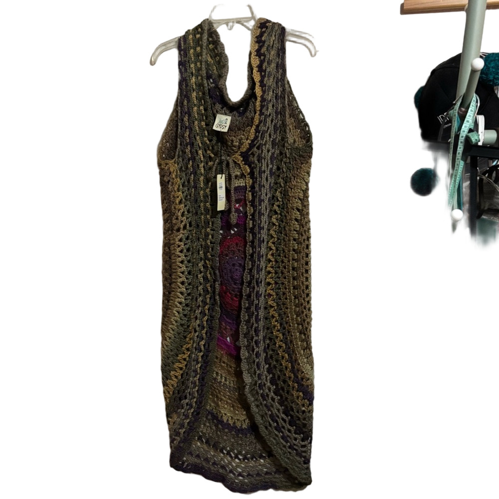 NWT Jaded Gypsy Sweet Thing Crochet Vest One Size - Picture 5 of 8
